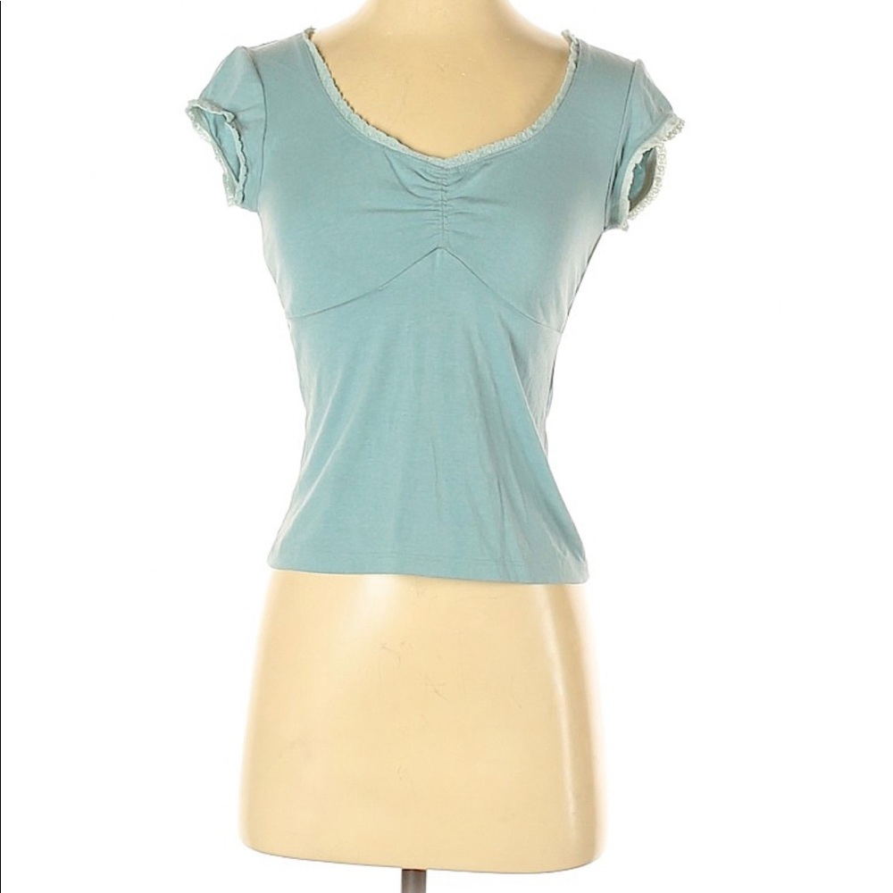 Nanette Lapore shirt, aqua short sleeve